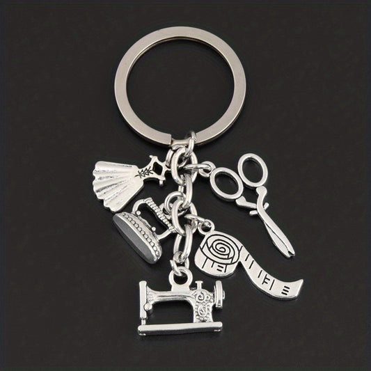Y2K Metal Sewing Machine Key Chain for Women Girl Gift