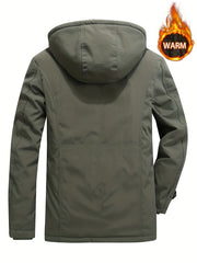 Men's Zipper Fleece Hooded Jackets Winter Warm Hoodies