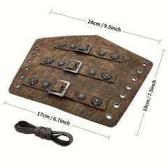 Medieval Knight & Pirate Arm Bracers Adjustable Faux Leather Armor