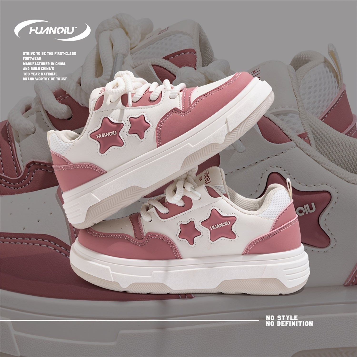 Women's Star Pattern Skate Shoes Non-slip Flatform Sneakers