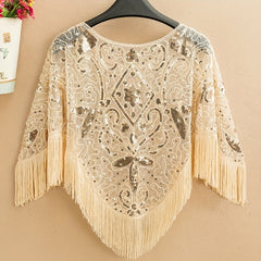 Vintage Flower Gauze Cape Wedding Bridal Dress Shawl