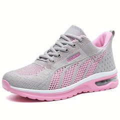 Women's Breathable Mesh Sneakers Comfortable Low Top Lace Up Shoes