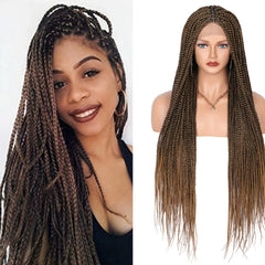 Synthetic Lace Braided Wigs for Women Girls Knotless Box Braids