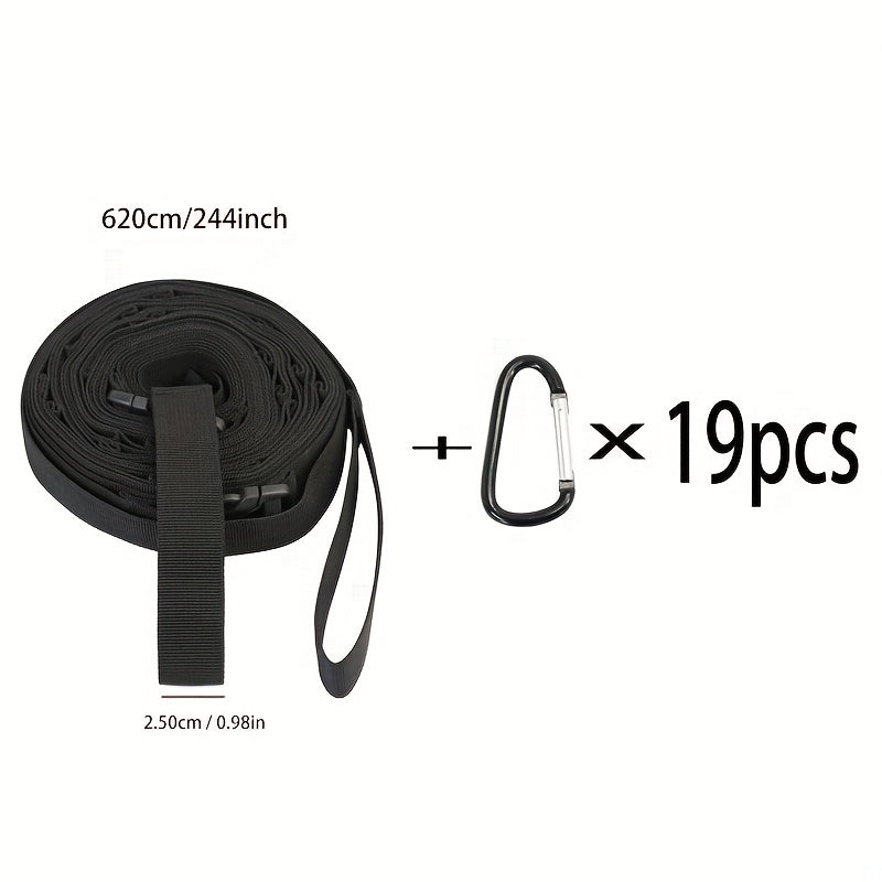 19 Hook Camping Clothesline Windproof Hanging Rope for Tent Storage