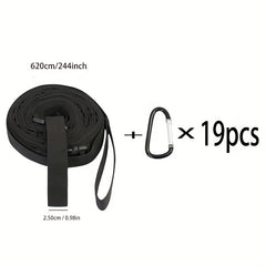 19 Hook Camping Clothesline Windproof Hanging Rope for Tent Storage