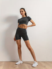 Seamless Short T Shirt & Shorts Suit for Yoga