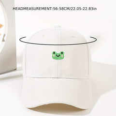 Frog Embroidery Baseball Cap Solid Dad Hats for Women