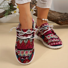 Ethnic Style Slip-On Boat Shoes for Women