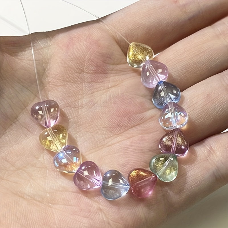 10mm Heart Glass Beads With Tassels DIY Hand Hairpins Jewelry