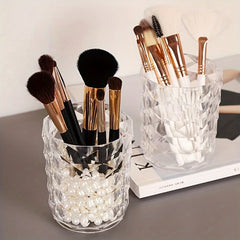 Crystal Pattern Pen Holder Makeup Brush Storage Bucket