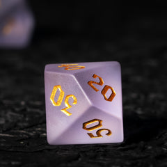 7pcs Purple Glass Gemstone Dices for Board Game