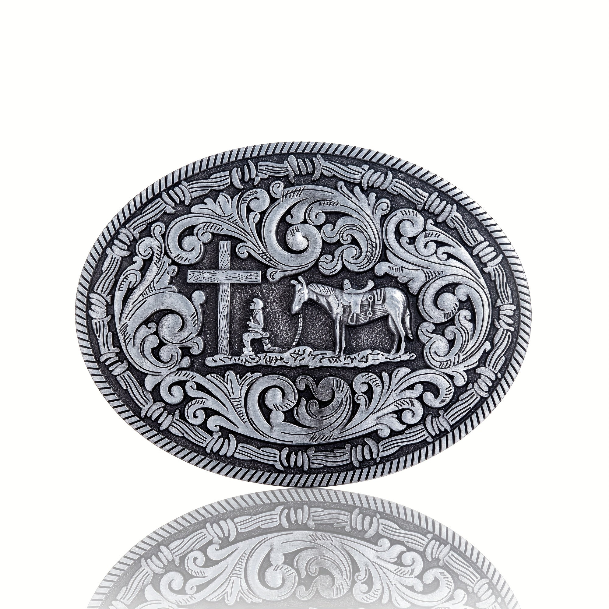 Praying Cross Cowboy Belt Buckle