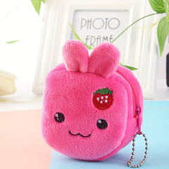 Girls Plush Cartoon Panda Rabbit Frog Bear Strawberry Coin Purse