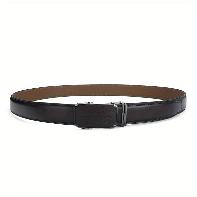 Men's Leather Belt Automatic Buckle Two-layer Cowhide Suit Jeans All Match