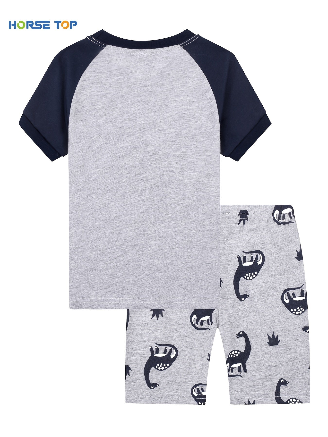 Boys Dinosaur Pajamas Set Short Sleeves Crew Neck Casual Homewear