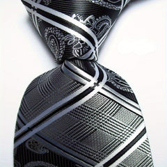Plaid Style Mens Orange Purple Necktie Set