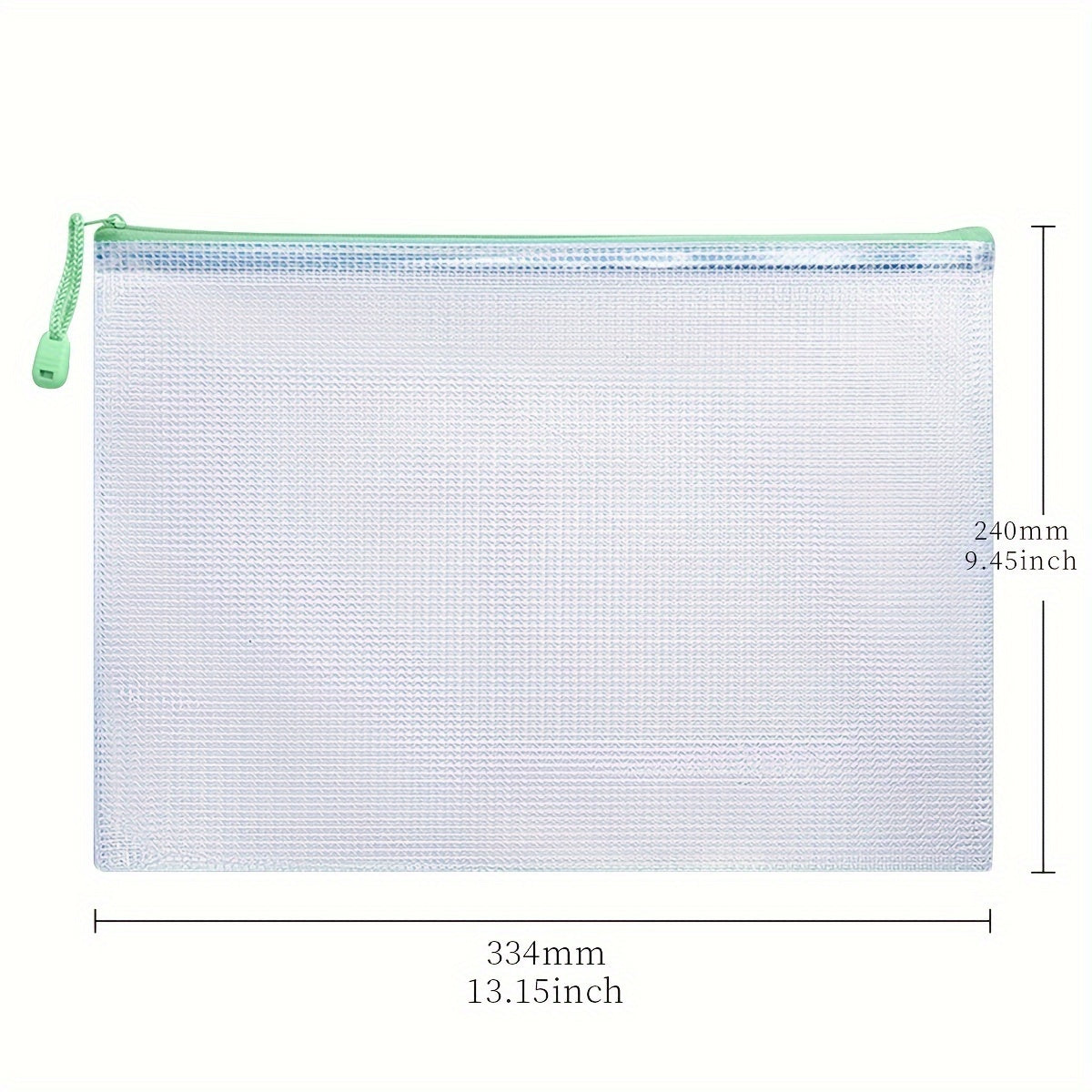8pcs Light Green Mesh Office Document Storage Bags