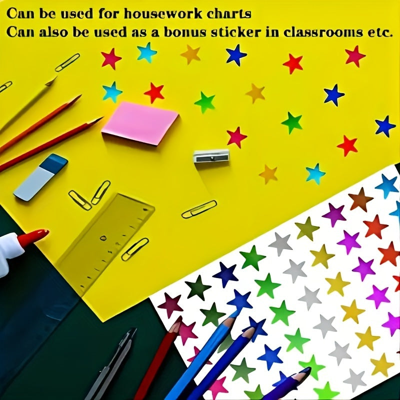 540pcs Foil Metallic Star Stickers - Reward for Home, School