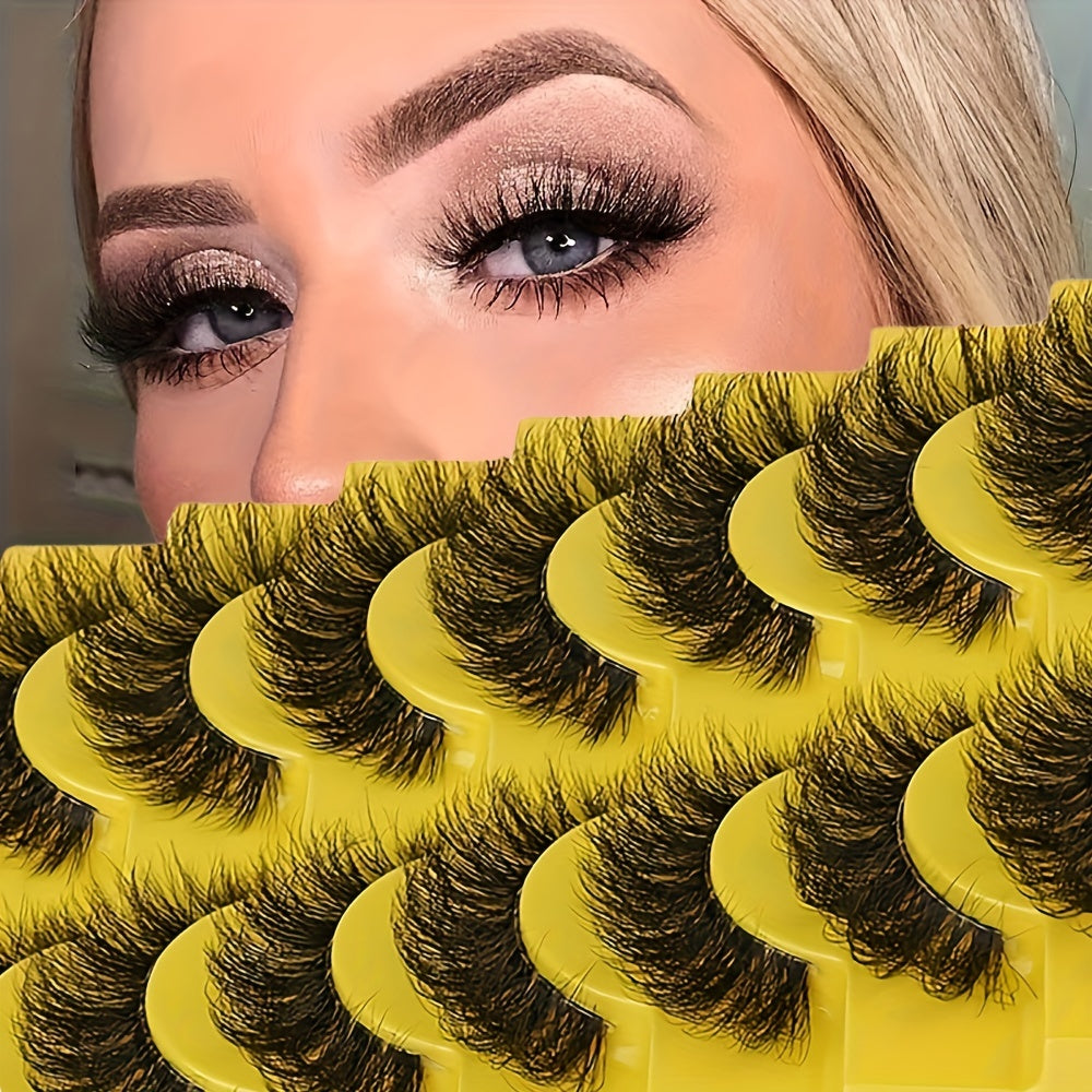10 Pairs 3D Faux Mink Fluffy Wispy False Eyelashes