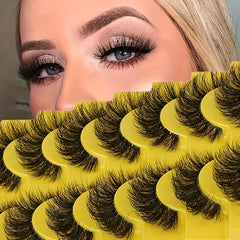 10 Pairs 3D Faux Mink Fluffy Wispy False Eyelashes