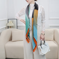 Plum Blossom Crane Square Scarf Thin Wrap Bandana
