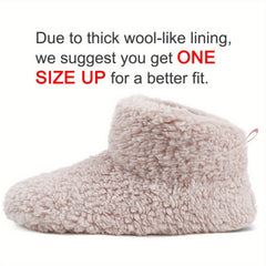 Women's Cozy Fuzzy Slipper Boots - Solid Slip On Indoor Shoes