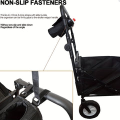 Non-Slip Organizer for Wagon Parent Console Caddy with Cup Holders