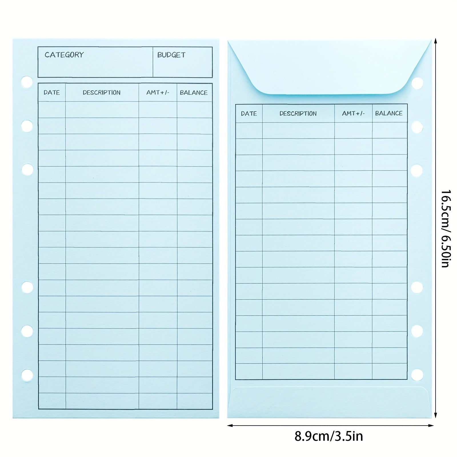 12pc Budget Envelopes for Cash System - Vertical Layout - 12 Colors