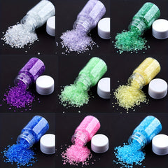 20 Colors Crushed Glass Clear Metallic Crystal Chip Broken Glass Chips Glitter