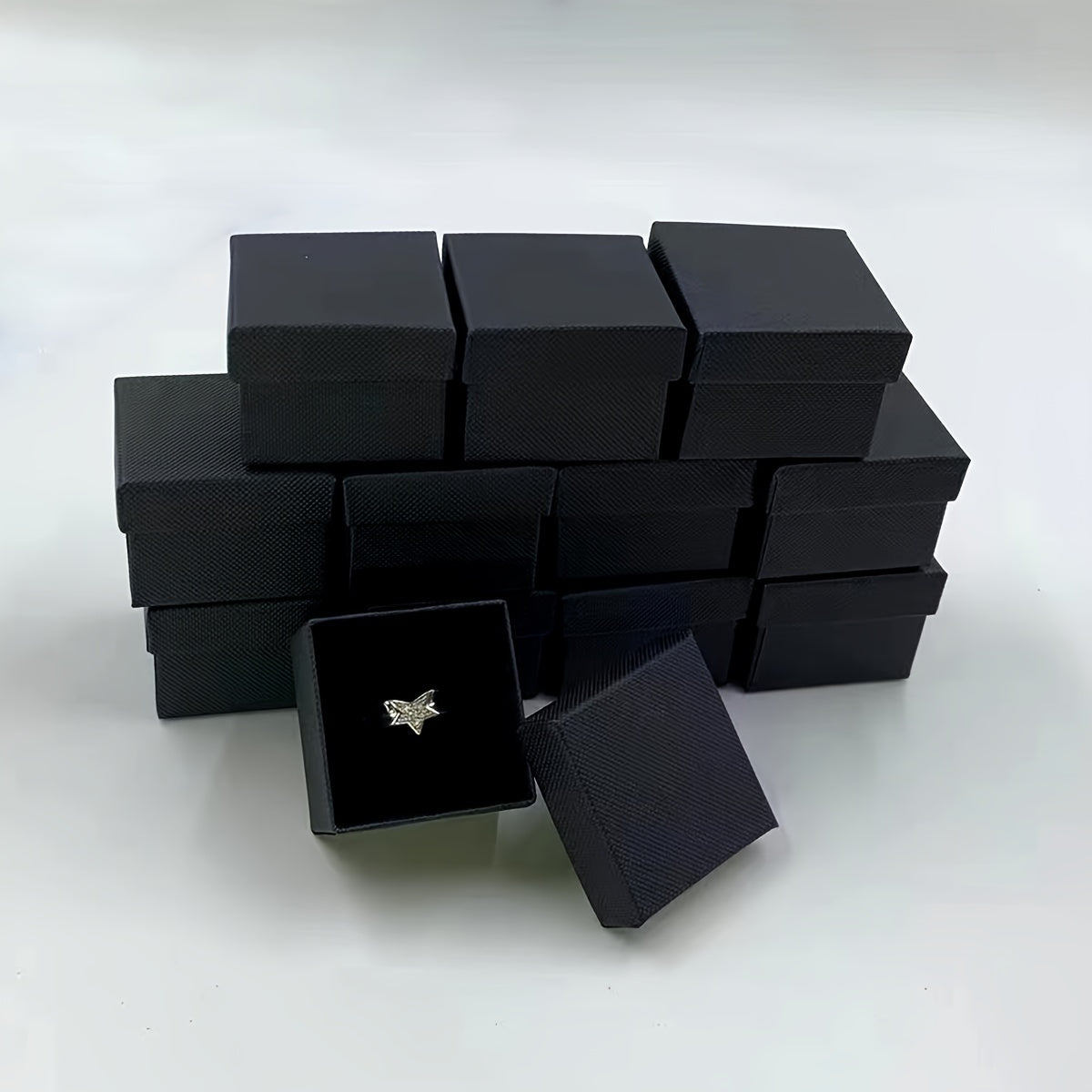 12pcs Classic Ring Box Jewelry Packaging Box Wedding Decor