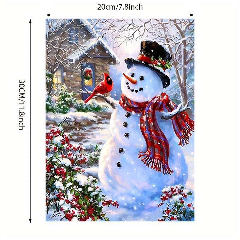 5D Snowman DIY Rhinestone Painting Kit Christmas Decorative Art
