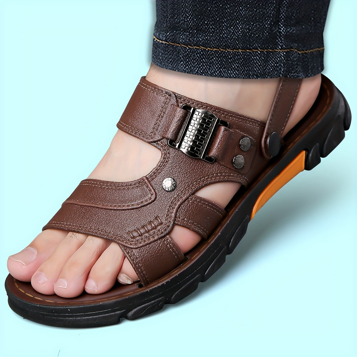 Men's Hollow Out Casual Sandals Non Slip Open Toe Outdoor Beach Shoes