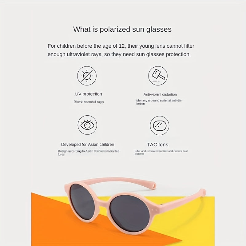 Kids Round Frame Sunglasses for Outdoor Traveling