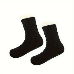 Warm Fuzzy Socks For Men Thick Slipper Socks Fleece Lined Cozy Indoor Socks