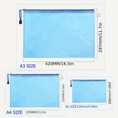 Waterproof Zipper Bag for School Office Supplies A3 A4 A5