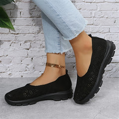 Women's Hollow Out Knit Sneakers Slip On Low Top Sports Shoes