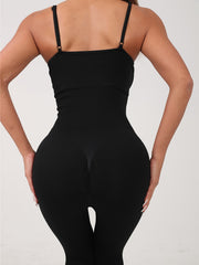 Quick Dry Seamless Yoga Jumpsuit Slim Fit Round Neck Bodysuit