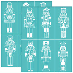 2pcs Nutcracker Self Adhesive Screen Print Stencil for Christmas