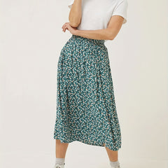 Floral Print Pleated Skirt for Spring & Summer Vacation