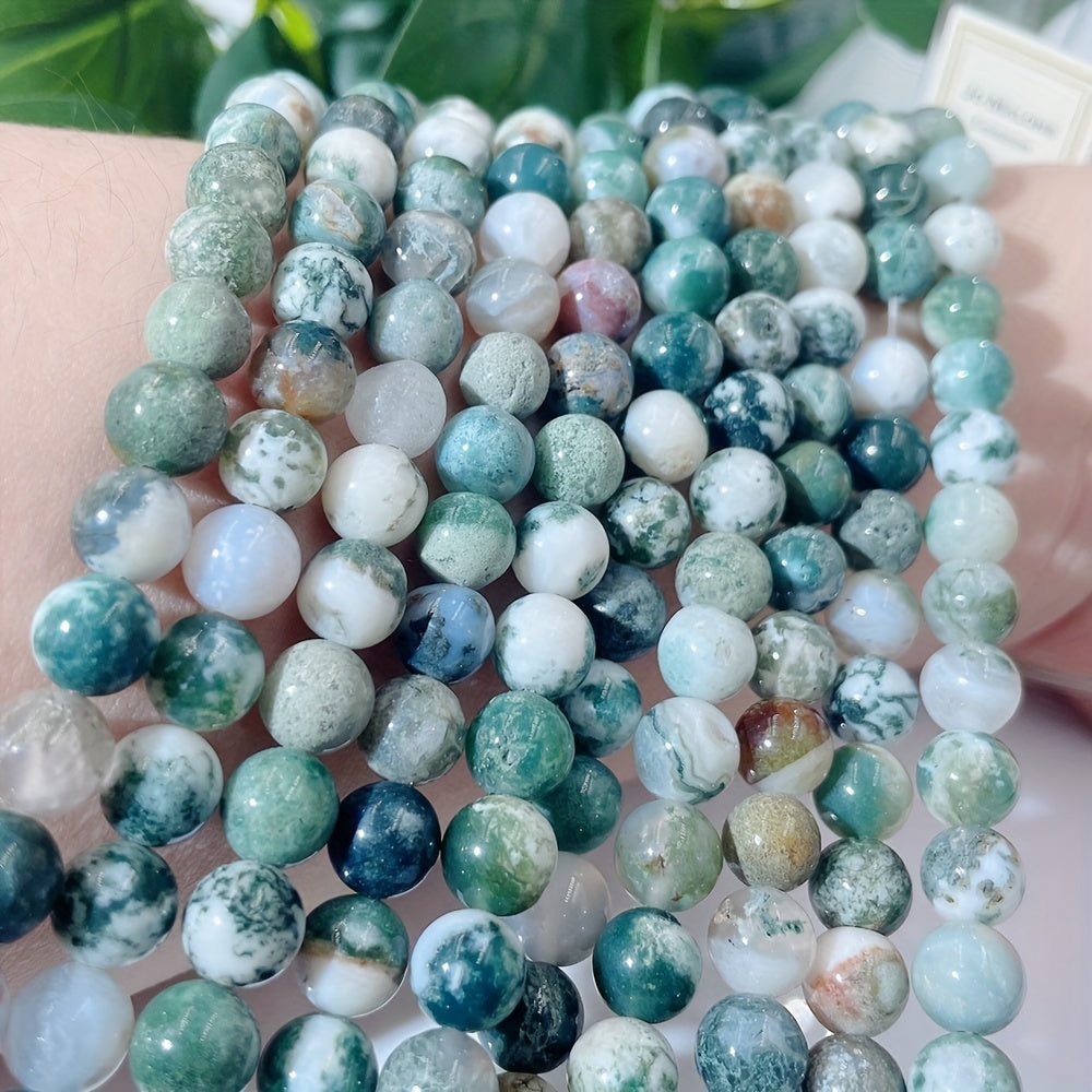 Jade Tree Bark Agate Bracelet Indian Chalcedony Water Grass Loose Bead