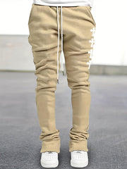 Cross Pattern Flared Trousers Men s Casual Stretch Street Style Joggers