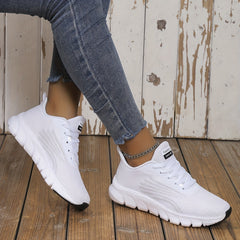 Women's Breathable Running Shoes Lace up Non Slip Sports Sneakers
