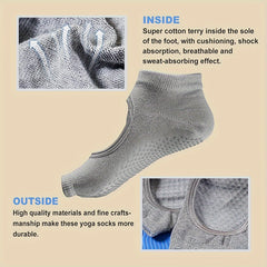 Toeless Non-slip Yoga Socks 2 Toe Backless Gripper Socks