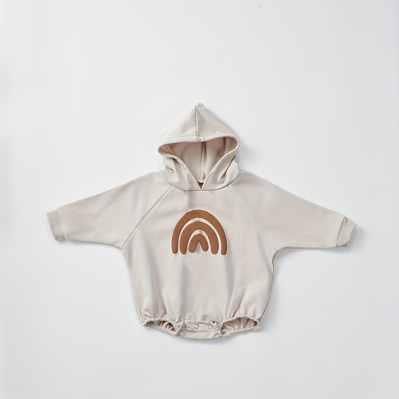 Rainbow Pattern Long-sleeved Jumpsuit Hoodie