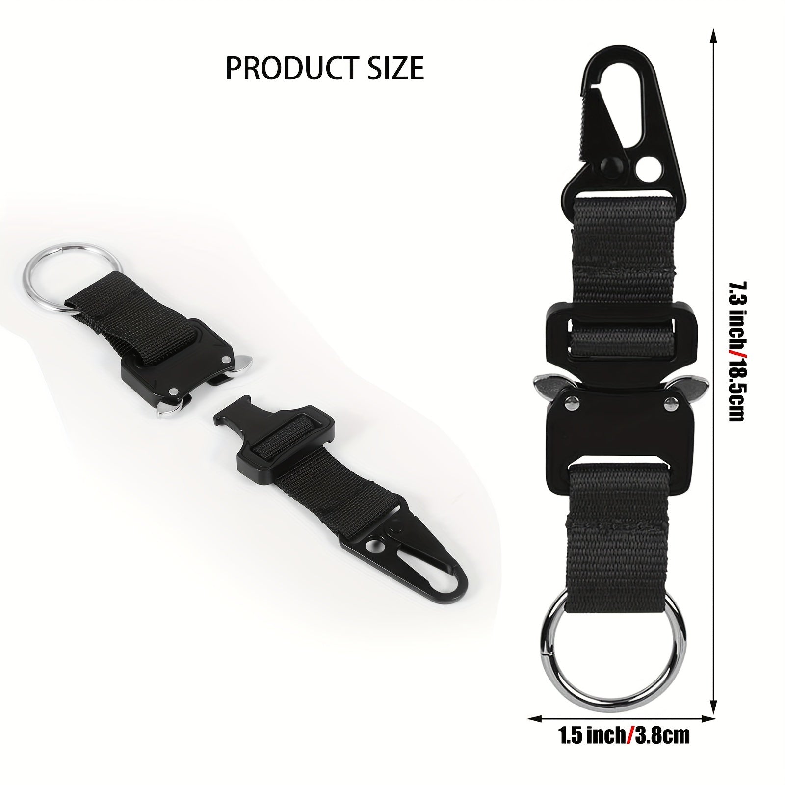 Tactical Key Chain Stainless Steel Buckle Portable Outdoor Accessory