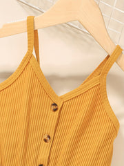 Toddler Girls Sunflower Graphic Cami Romper with Belt