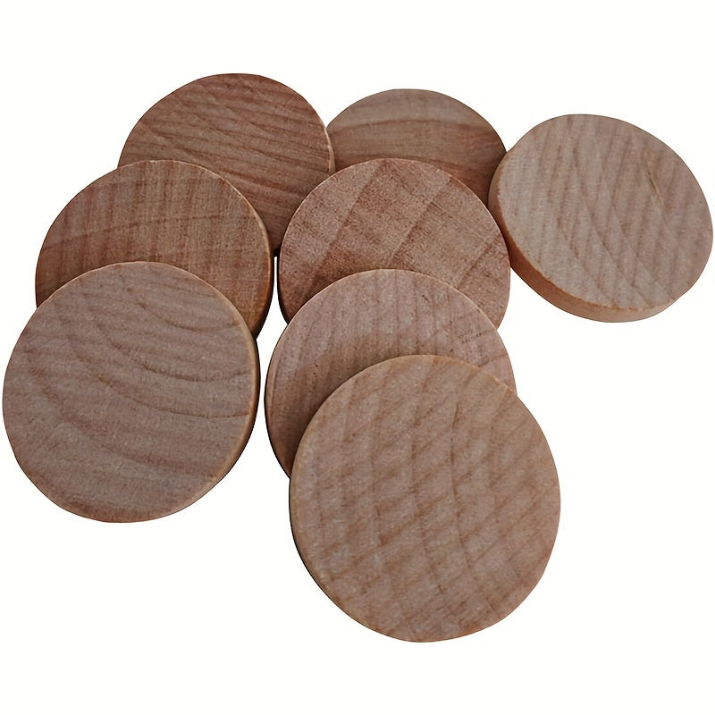 120pcs 2.54cm Natural Wood Slices Round Coins for DIY Arts & Crafts