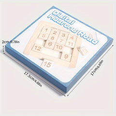 Klein's Puzzle Wooden Brain Teaser Toy Colorful Huarong Road Number Maze