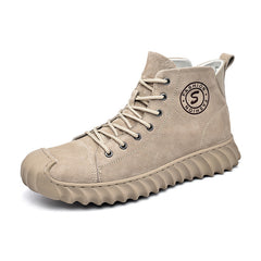 Men's Lace up Boots Cushioned Sneakers Casual Walking Shoes