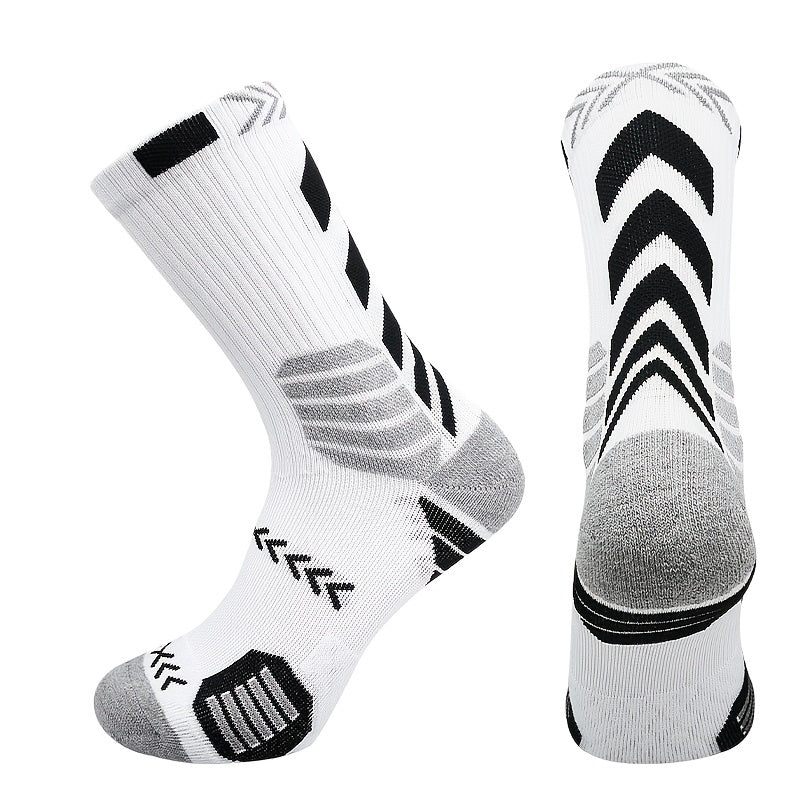 Men's Compression Athletic Crew Socks for Running Hiking Football Basketball